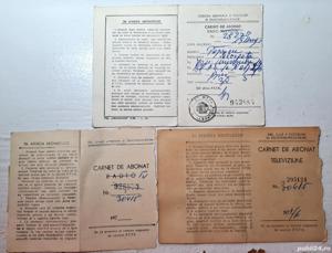 3 carnete de abonat radio și tv, anii 70, cu timbre valorice