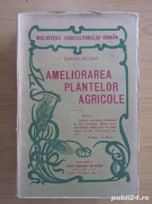 C. Sandu-Aldea - Ameliorarea plantelor agricole - 1919