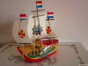 cadou rar Vapor   Corabie de colectie suvenir handmade Olanda anii'80 - imagine 2