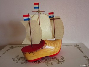 cadou rar Vapor   Corabie de colectie suvenir handmade Olanda anii'80 - imagine 4