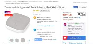 Telecomanda WiZ Portable button, IP20 , Alb Philips,(Super Ofertă). - imagine 4