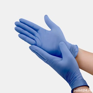 Manusi nitril albastre,Marime S,fara pudra Touch of Life - imagine 2