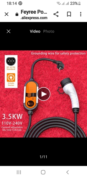 Vând Cablu ptr Încărcat EV T2 cu adaptor ptrT1