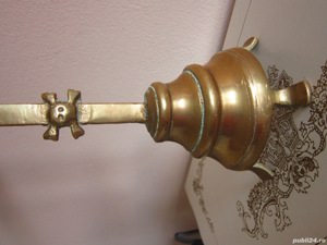 cruce bronz Pre-war Brass Crucifix colectie vintage anii'30 Franta - imagine 8