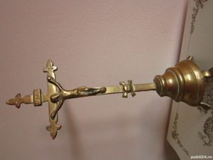 cruce bronz Pre-war Brass Crucifix colectie vintage anii'30 Franta - imagine 7