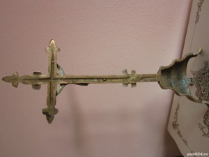 cruce bronz Pre-war Brass Crucifix colectie vintage anii'30 Franta - imagine 5