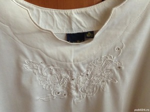 Bluza alba din bumbac - imagine 2
