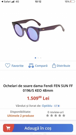 Vând ochelari de soare FENDI feminin 