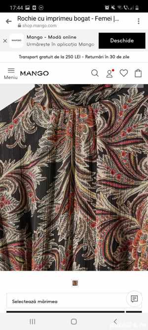 Rochie cu imprimeu bogat - imagine 4