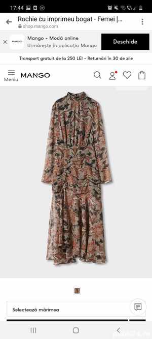 Rochie cu imprimeu bogat - imagine 3