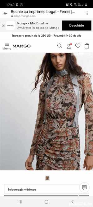 Rochie cu imprimeu bogat - imagine 5