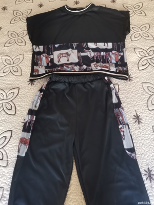 Vând compleu femei nou negru cu imprimeu  - imagine 3