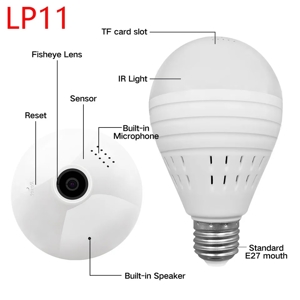 Bec cu camera Spion ascunsa spion Full HD, Wi-F Unghi 360  Monitorizare bebelusi - imagine 4