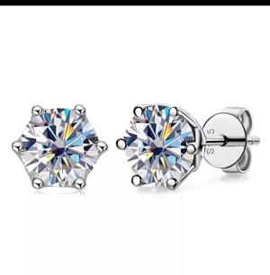 Cercei argint moissanite diamant 1 carat 