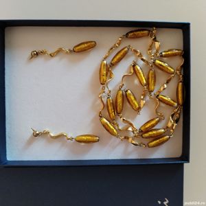 Set cercei + colier Millefiori nou - imagine 3