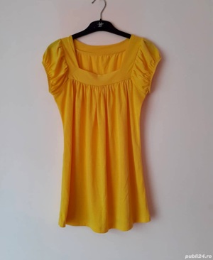 Tricou galben din bumbac subtire
