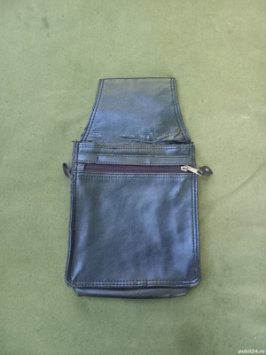 Geanta, rucsac borseta artizant piele textil  - imagine 6