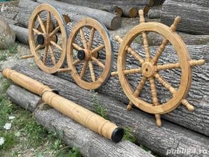 Roata cu val pentru fantana, roata car, roata caruta din stejar masiv - imagine 3