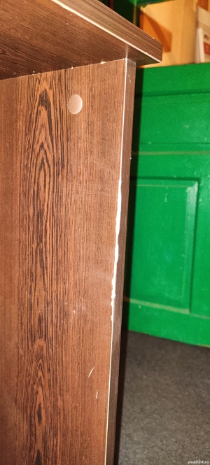 Birou de lemn pentru PC Laptop - 3 sertare, 1 spatiu depozitare - imagine 7