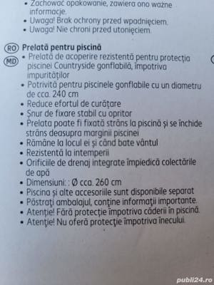 Vand Capac, Prelata, Husa piscina 240 cm, ROTUNDA 260 cm, NOU, 49 Lei -  Capac, Prelata, Husa ROTUND - imagine 5