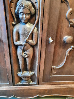 Mobilier sufragerie stil, sculpata din lemn masiv - imagine 5