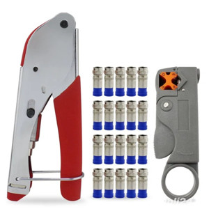 Set cleste CATV compresie + stripper dezizolat cablu