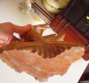 cadou rar feng shui Delfini sculptura superba de colectie vintage din lemn - imagine 3