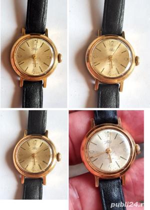 ceas damă ZARIA, cal 2009, 17 rubine, placat cu aur, funcțional - imagine 4