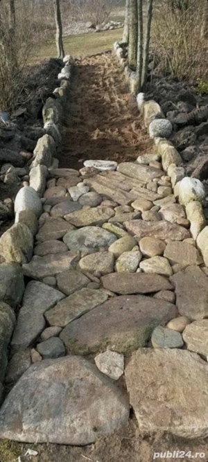 Alee pavata cu rondele de lemn, cărare, dale, felii, pavaj cu lemn rustic - imagine 2