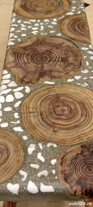 Alee pavata cu rondele de lemn, cărare, dale, felii, pavaj cu lemn rustic - imagine 5