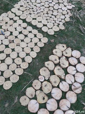 Alee pavata cu rondele de lemn, cărare, dale, felii, pavaj cu lemn rustic - imagine 4