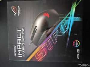 Mouse gaming ASUS ROG Strix Impact, RGB, ambidextru, 5000 dpi, 4 butoane, iluminare Aura Sync, Negru