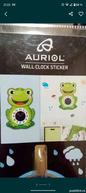 Ceas de perete pentru copii cu abtibild - imagine 3