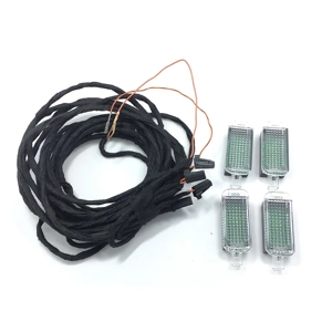 Set 4 lampi led + cablaj retrofit lumini picioare footwell lights VW Passat B6, B7, CC, Golf 5, 6 - imagine 2