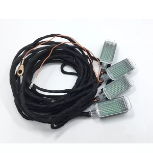 Set 4 lampi led + cablaj retrofit lumini picioare footwell lights VW Passat B6, B7, CC, Golf 5, 6 - imagine 3