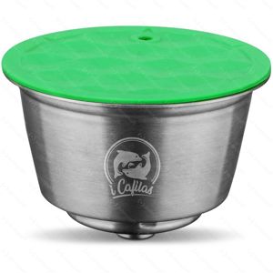 Set Capsula cafea INOX Dolce Gusto Crema, reincarcabila/lavabila, certificare LFGB argintiu/verde