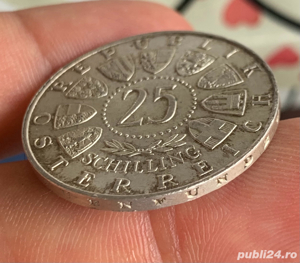 Moneda argint 25 schilling 1956 comemorativa Mozart