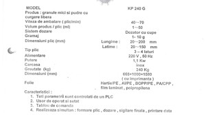 Masina automata de ambalat pliculete cu lipire pe 3 laturi= model KP240G granulate si KP240 vascoase - imagine 4