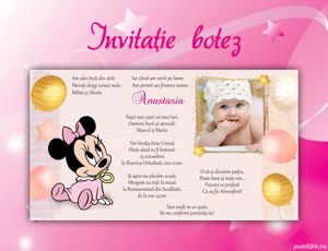 Invitații botez personalizate electronice, digitale, on-line sau pe carton digital lucios - imagine 4