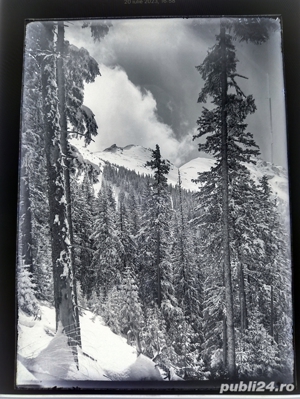Negativ vechi, de colectie, pe sticla-Muntii Fagaras, Varful Netedu