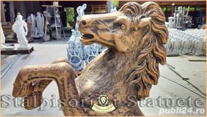 Statuetă căluț mare, arămiu patinat, model S37.