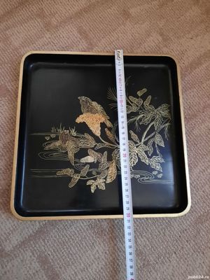 Tava veche chinezească, din lemn pictat - imagine 5