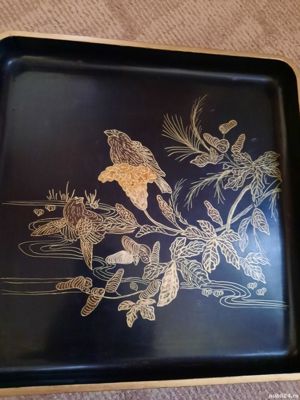 Tava veche chinezească, din lemn pictat - imagine 3