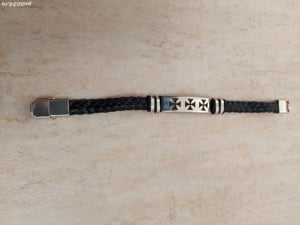 Bratara piele si inox 