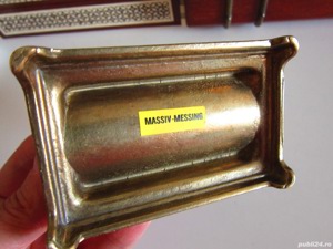 cutie stil Art Nouveau bronz masiv vintage colectie cadou rar - imagine 3