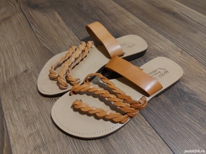 Papuci slapi Mater Terra dama noi, piele naturala, nr.37, maro