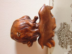 cadou rar Inger sculptura vintage lemn colectie Germania 1950  - imagine 3