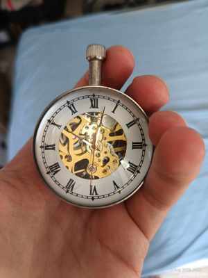 Ceas mecanic - Mechanical Pocket Vintage Watch, Spherical shape with magnifying glass