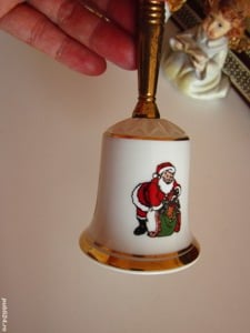 cadou rar Clopotel portelan Craciun Bavaria Germany 1970 tuse aur