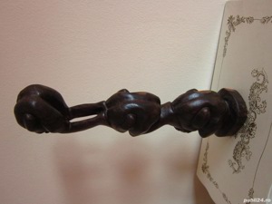 Weeping Buddha 3Yogiman sculptura rosewood Indonezia anii'60 cadou rar - imagine 5